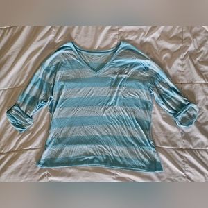 26/28 Lane Bryant Blue Striped Top